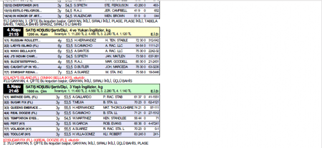 19.04.2020 at yarışı bülteni | Tampa Bay Down 