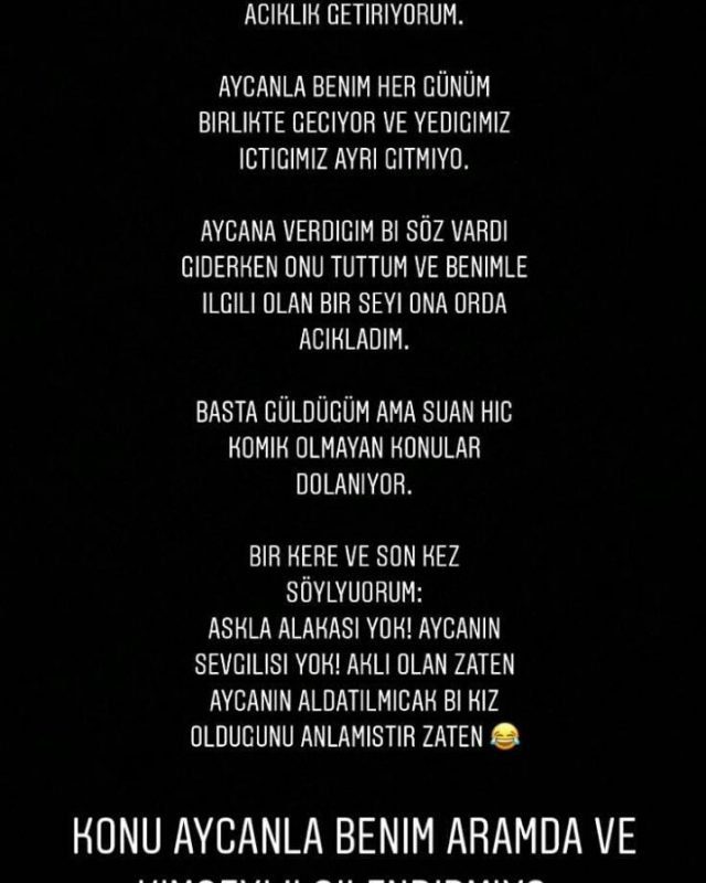 Aycan’ın arkadaşından açıklama gecikmedi Aycan'ın arkadaşından açıklama gecikmedi