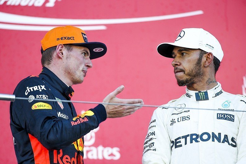 Max Verstappen and Lewis Hamilton
