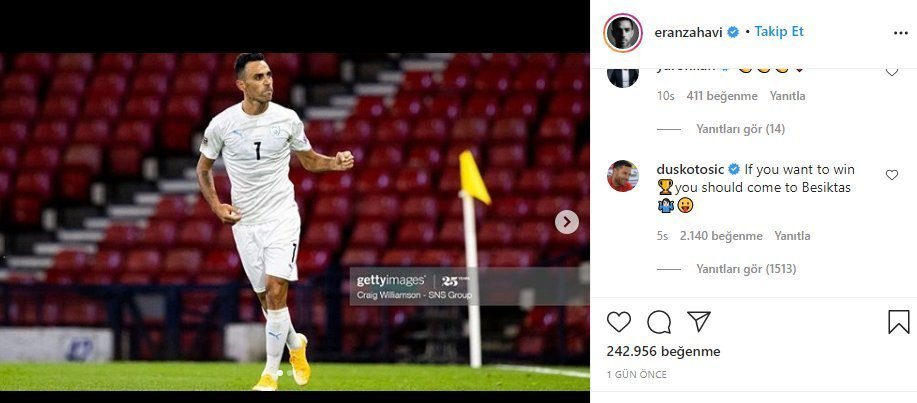 Eski Beşiktaşlı'dan Eran Zahavi'ye mesaj Dusko Tosic - Eski Beşiktaşlı'dan Eran Zahavi'ye mesaj