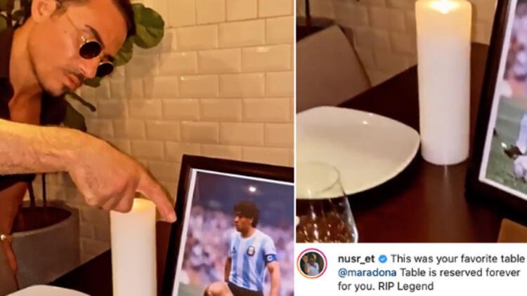 Nusret, Diego Maradona’nın masasını kalıcı rezerve etti Nusret, Diego Maradona'nın masasını kalıcı rezerve etti
