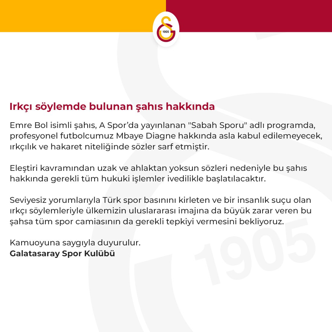 Galatasaray, Emre Bol'a sert çıktı